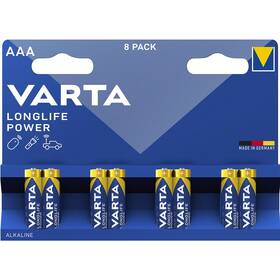 Baterie alkalická Varta Longlife Power AAA, LR03, blistr 8ks (4903121418)