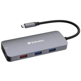 USB Hub Verbatim USB-C Pro Multiport 9 Port (32152) stříbrný