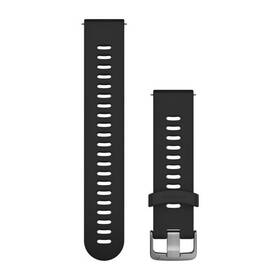 Řemínek Garmin Quick Release 20mm, silikonový černý, stříbrná přezka (010-11251-0Y)
