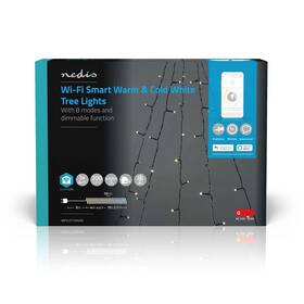 Vánoční osvětlení Nedis SmartLife LED, Wi-Fi, Teplá až studená bílá, 200 LED, 5 x 4 m, Android / IOS (WIFILXT12W200)