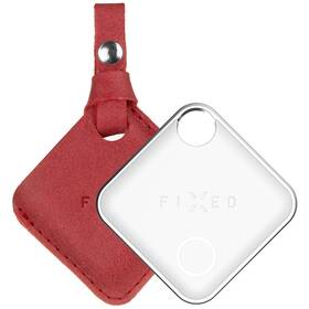 Lokátor FIXED Tag + pouzdro Case pro Tag z pravé hovězí kůže (FIXTAG-C2-RD) červené