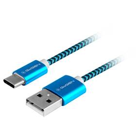 Kabel GoGEN USB / USB-C, 1m, opletený modrá barva
