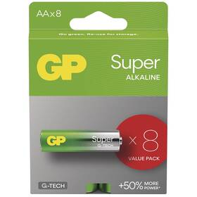 Baterie alkalická GP Super AA (LR6), 8 ks (B01218)