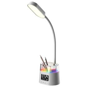 Stolní LED lampička IMMAX FRESHMAN s RGB podsvícením, 10W, 350lm, držák na tužky (08980L) bílá