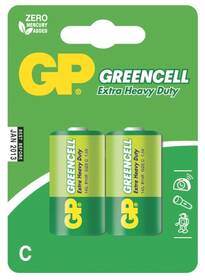 Baterie zinkochloridová GP Greencell C, R14, blistr 2ks (B1231)