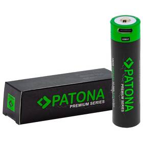 Baterie nabíjecí PATONA Premium Li-lon, 18650, 3300mAh, 3,7V, USB-C, 1ks (PT6525)