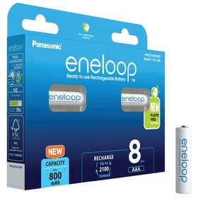 Baterie nabíjecí Panasonic Eneloop AAA, HR03, 800mAh, Ni-MH, blistr 8ks (BK-4MCDE/8BE)