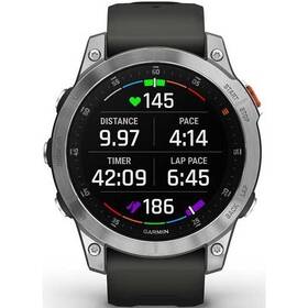 GPS hodinky Garmin epix (Gen 2) PRO Glass - Silver/Gray Silicone Band (010-02582-01)
