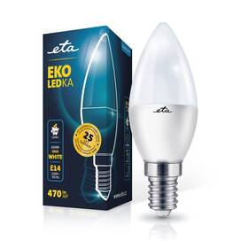 Žárovka LED ETA EKO LEDka svíčka 5,5W, E14, studená bílá (ETAC37W55CW01) - rozbaleno - 24 měsíců záruka