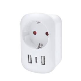 Cestovní adaptér SKROSS UK USB A+C pro použití ve Velké Británii, typ G bílá barva
