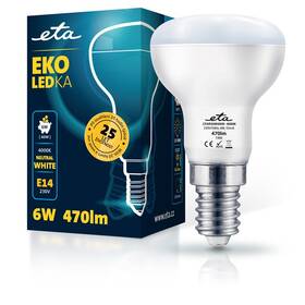 Žárovka LED ETA EKO LEDka reflektor 6W, E14, neutrální bílá (R50W6NW)