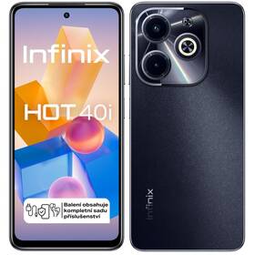 Mobilní telefon Infinix Hot 40i 4 GB / 128 GB (X6528B128BLC) černý - zánovní - 12 měsíců záruka