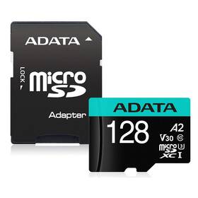 Paměťová karta ADATA Premier Pro MicroSDXC 128GB (100R/80W) + adaptér (AUSDX128GUI3V30SA2-RA1)