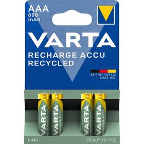 Baterie nabíjecí Varta Recycled HR03, AAA, 800mAh, Ni-MH, blistr 4ks (56813101404)