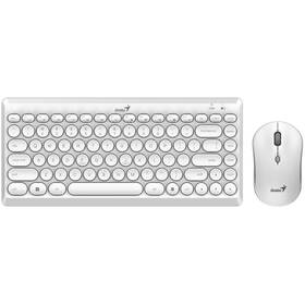 Klávesnice s myší Genius LuxeMate Q8000, CZ/SK layout bílá barva
