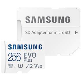 Paměťová karta Samsung Micro SDXC EVO+ 256GB UHS-I U3 (130R) + SD adaptér (MB-MC256KA/EU)