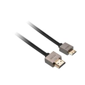 Kabel GoGEN HDMI / HDMI mini, 1,5m, v1.4, pozlacený, High speed, s ethernetem (GOGMINHDMI150MM01) černý