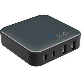 Nabíječka YENKEE 2xUSB A/2xUSB C, 100W černá barva
