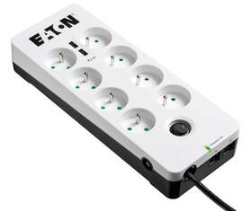Přepěťová ochrana Eaton Protection Box 8 x zásuvka, 2x USB (PB8TUF) bílá