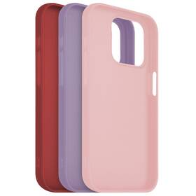 Set krytů na mobil FIXED Story na Apple iPhone 15 Pro (FIXST-1202-3SET1) červený/růžový/fialový