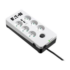 Přepěťová ochrana Eaton Protection Box 6 USB FR, 6x zásuvka, zatížení 10A, 2x USB, 1,5 m (PB6UF) černá/bílá