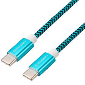 Kabel GoGEN USB-C / USB-C, 1m, opletený (USBCC100MM26) modrý