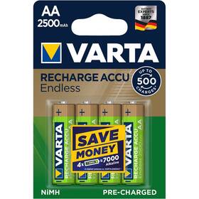 Baterie nabíjecí Varta Endless HR06, AA, 2500mAh, Ni-MH, blistr 4ks (56686101404)