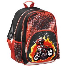 Školní batoh Hama Motorka (139086) černá/červená