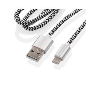 Kabel GoGEN USB / lightning, 1m, opletený, zkumavka (LIGHTN100MM24T) stříbrný
