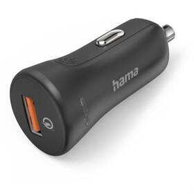 Adaptér do auta Hama 1xUSB QC3.0, 19,5W černá barva
