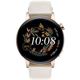Chytré hodinky Huawei Watch GT 3 42mm (Elegant) - Light Gold + White Leather Strap (55027150)