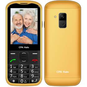 Mobilní telefon CPA Halo 28 Senior s nabíjecím stojánkem (CPA HALO 28 GOLD) zlatý