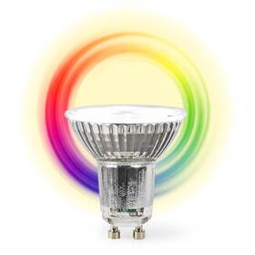 Chytrá žárovka Nedis SmartLife bodová, Wi-Fi, GU10, 345 lm, 4.9 W, RGB / Teplá - studená bílá (WIFILRC10GU10)