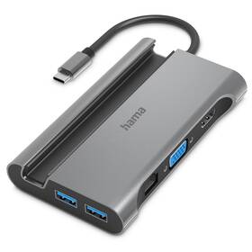 USB Hub Hama USB-C hub Connect2Mobile, multiport, LAN, 7 portů (200102)