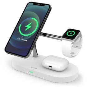 Bezdrátová nabíječka Spello by Epico 3in1 Magnetic Wireless Charging Stand bílá barva
