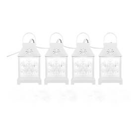 Vánoční osvětlení EMOS girlanda - bílé lucerny s vločkami, studená bílá (DCLC02)