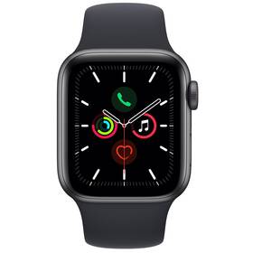 Chytré hodinky Apple Watch SE GPS + Cellular, 44mm pouzdro z vesmírně šedého hliníku - temně inkoustový sportovní řemínek (MKT33HC/A)