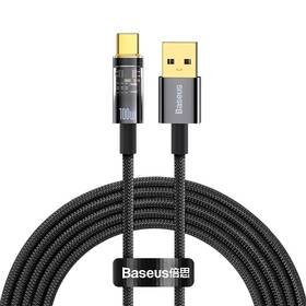 Kabel Baseus Explorer Series USB-A/USB-C s inteligentním vypnutím 100 W, 2m černý - zánovní - 24 měsíců záruka