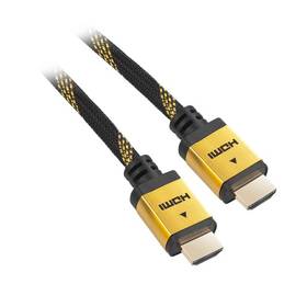 Kabel GoGEN HDMI 2.0, 3m, pozlacený, opletený, High speed, s ethernetem (GOGHDMI300MM04) černý