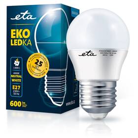 Žárovka LED ETA EKO LEDka mini globe 7W, E27, neutrální bílá (ETAG45W7NW01)