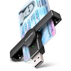 Čtečka eObčanek Axagon USB-A PocketReader černá barva
