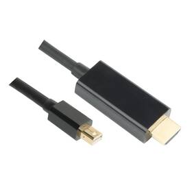 Kabel GoGEN HDMI / mini DisplayPort, 2m, pozlacený (MDPHDMI200MM01) černý