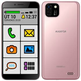 Mobilní telefon Aligator S5550 Senior (AS5550SENRG) růžový/zlatý