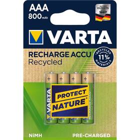 Baterie nabíjecí Varta Recycled HR03, AAA, 800mAh, Ni-MH, blistr 4ks (56813101404)