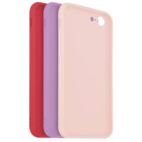 Set krytů na mobil FIXED Story na Apple iPhone 7/8/SE (2020/2022) (FIXST-100-3SET1) červený/růžový/fialový