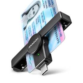 Čtečka eObčanek Axagon USB-C PocketReader černá barva
