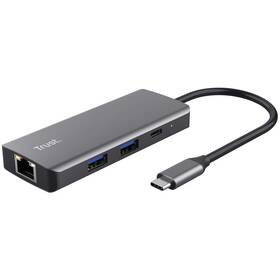 USB Hub Trust DALYX, 6-in-1 USB-C Multi-Port (24968) stříbrný