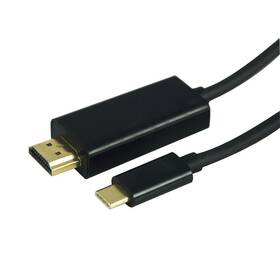 Kabel GoGEN HDMI 1,4 / USB typ C 3.1, 1,5m, pozlacený (USBCHDMI150MM01) černý