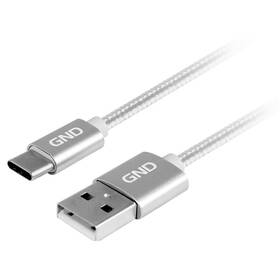 Kabel GND USB / USB-C, 1m, opletený (USBAC100MM08) titanium
