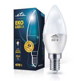 Žárovka LED ETA EKO LEDka svíčka 5,5W, E14, neutrální bílá (ETAC37W55NW01)